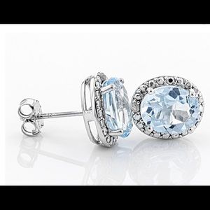 Elegant Silver and Blue Gemstone Earrings